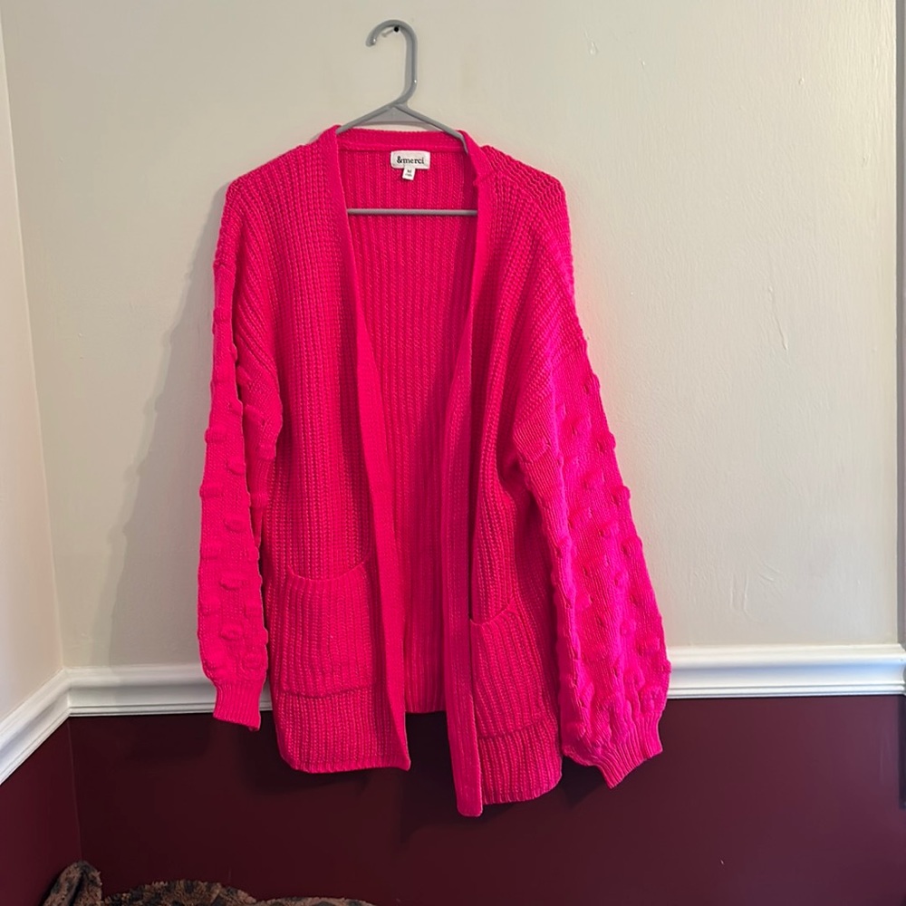 Hot pink cardigan